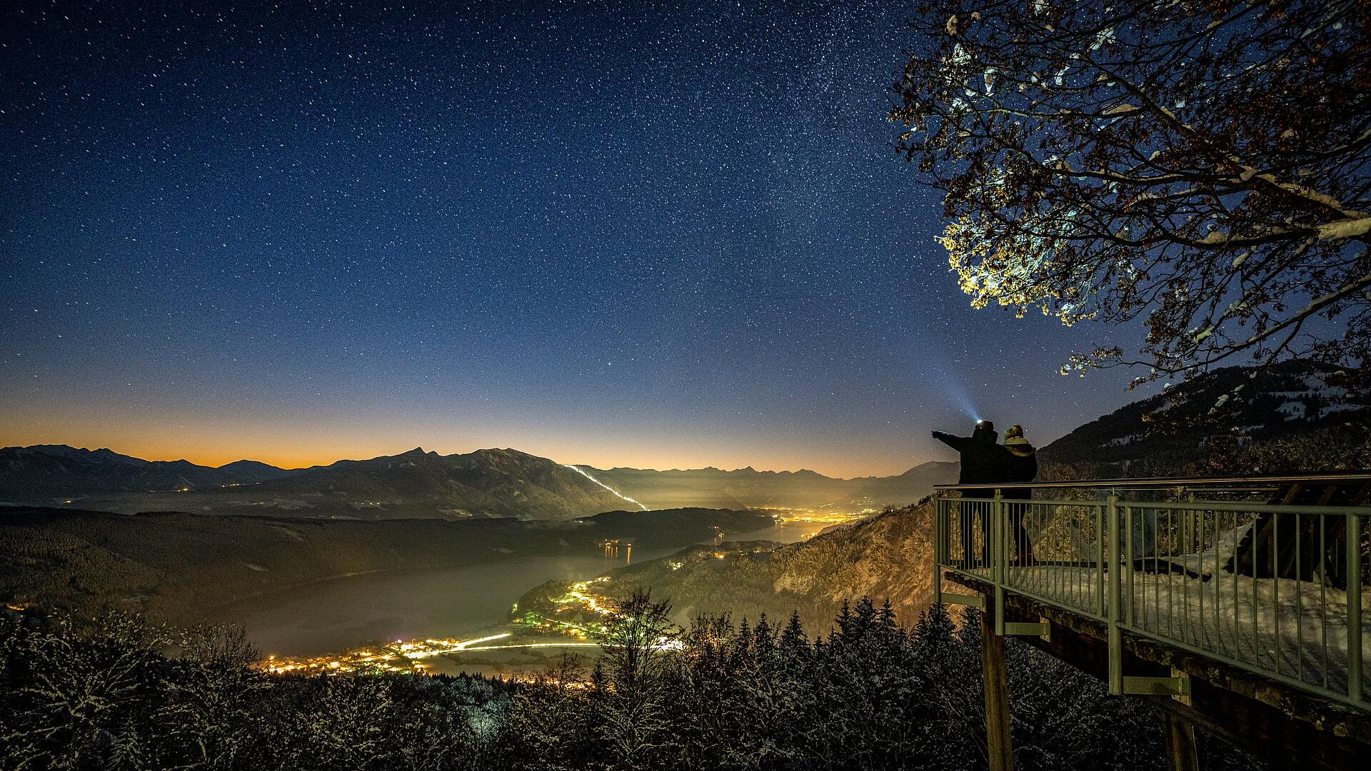 Winterwandern und Sterne beobachten am Millstätter See Winterwandern und Sterne beobachten am Millstätter See direkt am Sternenbalkon