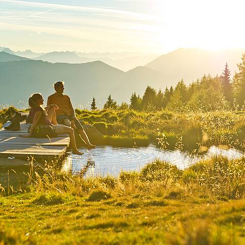 Ein klarer Bergsee entlang des Alpe Adria Trails, ein perfekter Rastplatz © Franz Gerdl_Kärnten Werbung