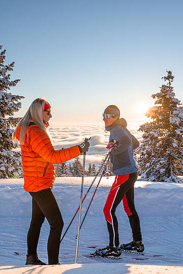 winterlicher Sonnenaufgang auf der Hochrindl© Christoph Rossmann_MBN Tourismus