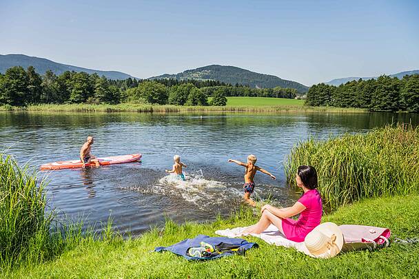 Mit der ganzen Familie am Maltschacher See Baden © Franz Gerdl_MBN Tourismus