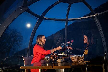 Full moon culinary experience for two in the glass dome